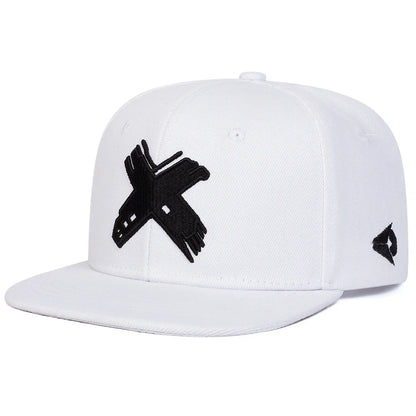 X Letter Embroidered Hip-Hop Snapback
