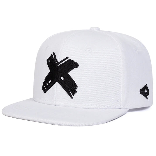 X Letter Embroidered Hip-Hop Snapback