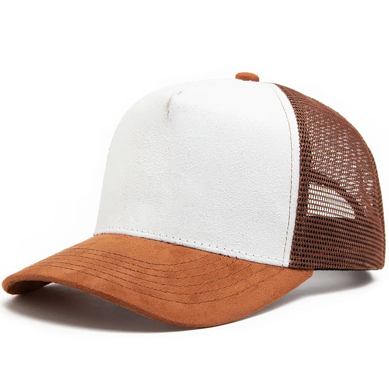 Suede Mesh Trucker Cap