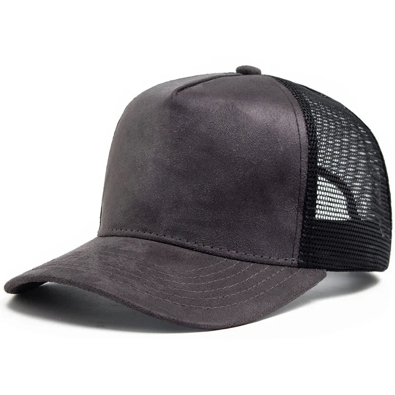 Suede Mesh Trucker Cap