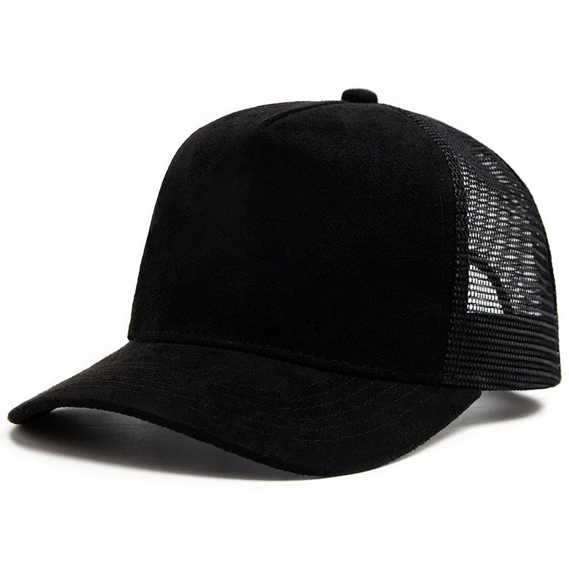Suede Mesh Trucker Cap