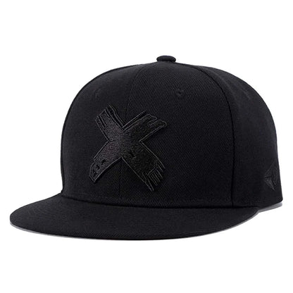 X Letter Embroidered Hip-Hop Snapback