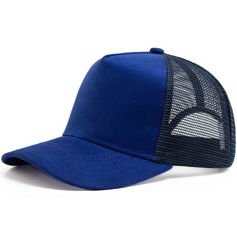 Suede Mesh Trucker Cap