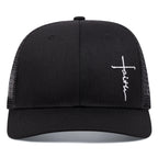Cross Embroidered Trucker Cap