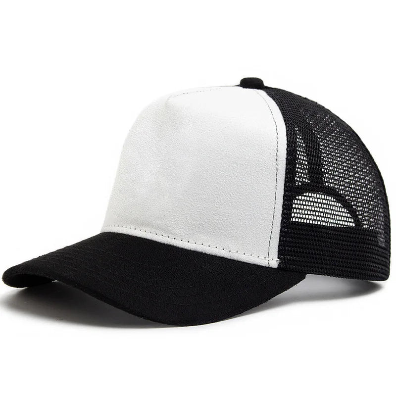 Suede Mesh Trucker Cap